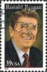 39-cent U.S. postage stamp picturing Ronald Reagan