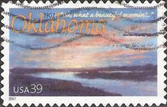 39-cent U.S. postage stamp picturing painting of Cimarron River