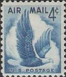 Blue 4-cent U.S. postage stamp picturing eagle