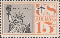 15-cent U.S. postage stamp picturing Statue of Liberty