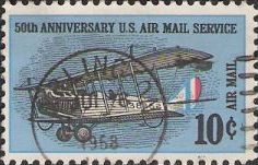 10-cent U.S. postage stamp picturing biplane