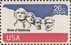 26-cent U.S. postage stamp picturing Mount Rushmore