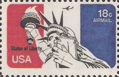 18-cent U.S. postage stamp picturing Statue of Liberty