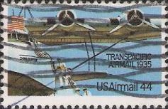 44-cent U.S. postage stamp picturing wing of airplane