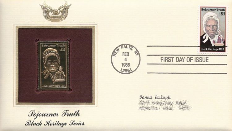 First day cover bearing 22-cent Sojourner Truth stamp