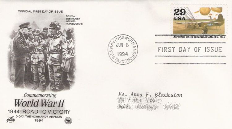 First day cover bearing 29-cent airborne units spearhead attacks stamp