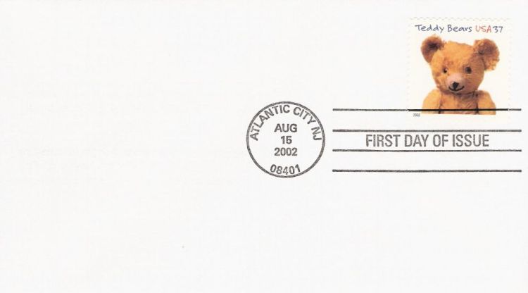 First day cover bearing 37-cent Gund bear stamp