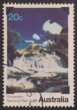 Bald Rock Creek 20-cent Australian postage stamp picturing Bald Rock Creek in Queensland