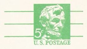 Green 5-cent U.S. postal card picturing Abraham Lincoln