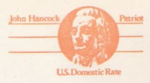 Orange non-denominated 10-cent U.S. postal card picturing John Hancock