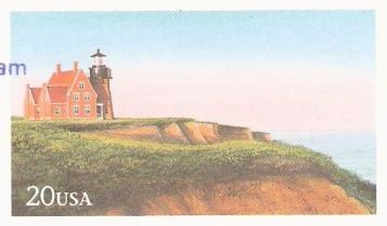 20-cent U.S. postal card picturing Block Island Lighthouse