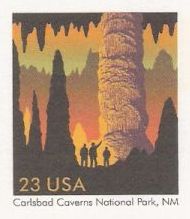 23-cent U.S. postal card picturing Carlsbad Caverns