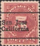 Scarlet 5-cent U.S. postage due stamp picturing numeral '5'