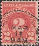 Scarlet 2-cent U.S. postage due stamp picturing numeral '2'