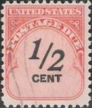 0.5-cent U.S. postage due stamp picturing fraction '1/2'