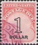 $1 U.S. postage due stamp picturing numeral '1' and word 'dollar'