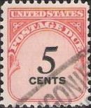 5-cent U.S. postage due stamp picturing numeral '5'