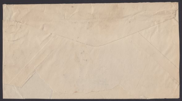14¢ American Indian cover mailed from New York, New York (reverse) Reverse of cover