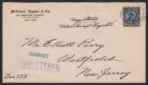14¢ American Indian cover mailed to Elliott Perry Front of cover bearing 14-cent American Indian stamp