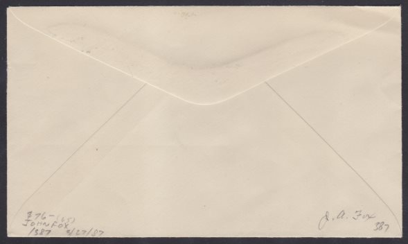 Reverse of first day cover