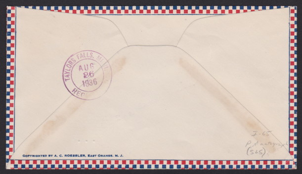 Reverse of cover bearing partial Stockholm, Sweden, postmark