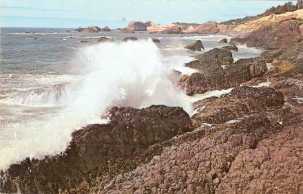 Postcard picturing Oregon coast