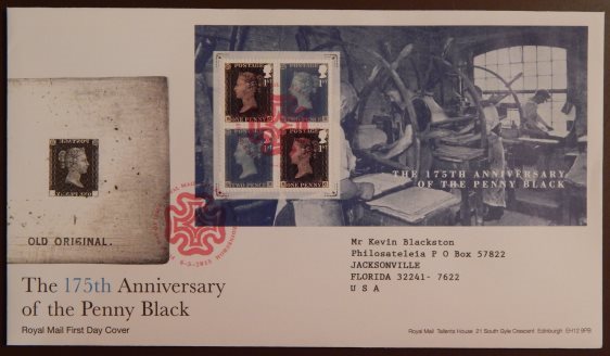 175th Anniversary of the Penny Black first day cover Penny Black anniversary first day cover