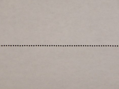 Sheet of paper perforated with Franklin perforator Sheet of paper perforated with Franklin perforator