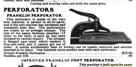 Franklin Perforator catalogue illustration Illustration of Franklin Hand Perforator in printer supply catalogue