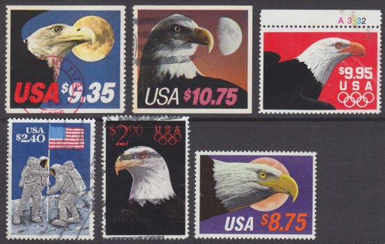 High face value United States stamps Set of six high face value United States stamps