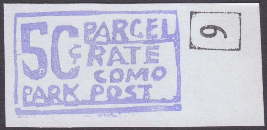 Como Park Post 50-cent parcel rate stamp