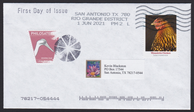 Philosateleian Post 1-stamp Whooping Crane stamp on first day cover