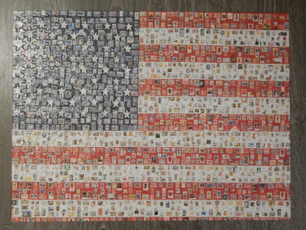 American flag stamp puzzle