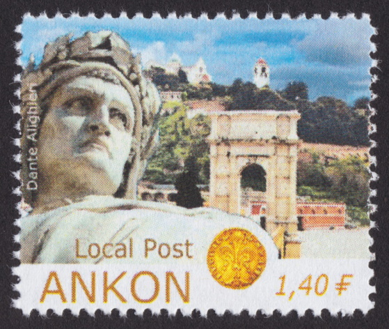 1.40 Ankon Local Post Dante Alighieri stamp