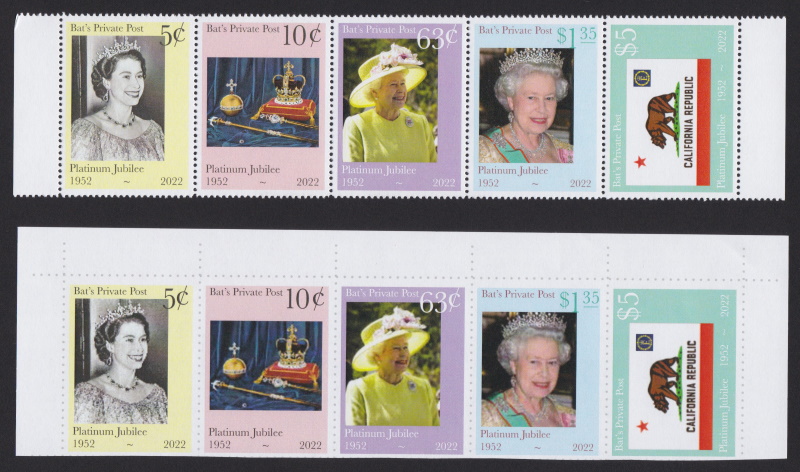 Bat’s Private Post Platinum Jubilee stamps