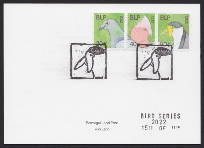 Bermagui Local Post 20¢, 40¢, and 80¢ bird stamps