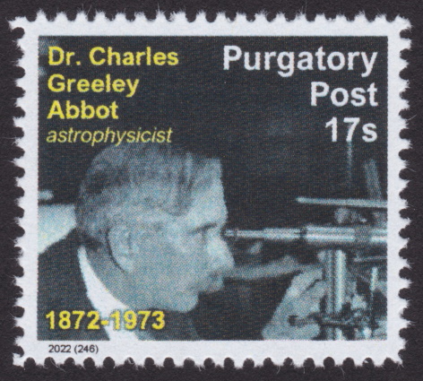 Purgatory Post 17-sola stamp picturing Dr. Charles Greeley Abbot