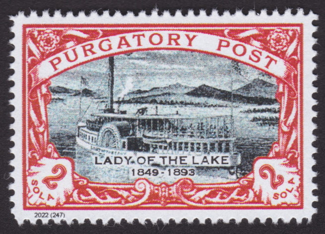 Purgatory Post 2-sola stamp picturing Lady of the Lake