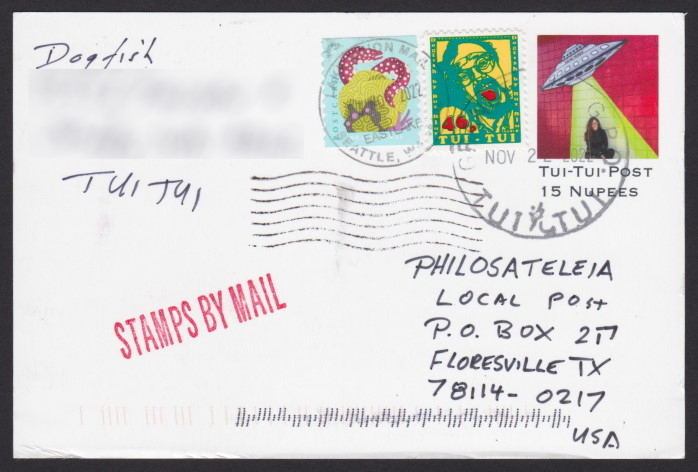 46p Tui-Tui stamp on 15-nupee Tui-Tui postal card