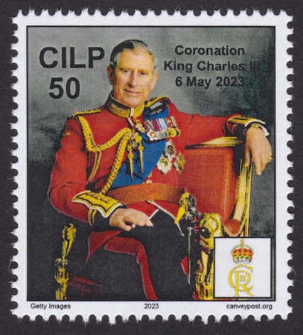 Canvey Island Local Post King Charles III stamp