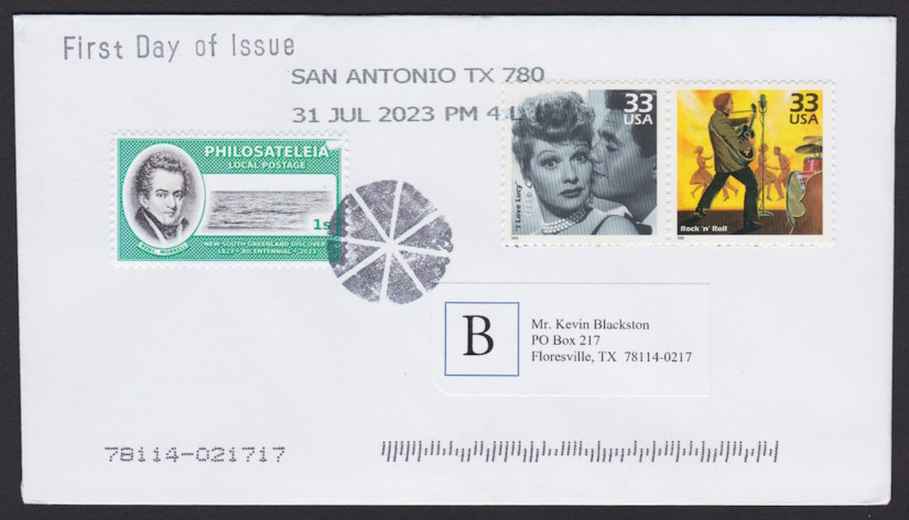Philosateleian Post 1s New South Greenland Discovery Bicentennial first day cover