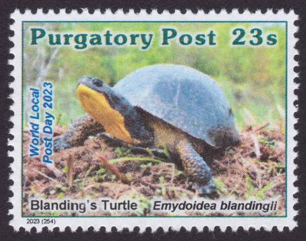 23-sola Purgatory Post stamp picturing Blanding’s Turtle