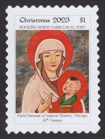 $1 Rocking Horse Farm Local Post Christmas 2023 stamp