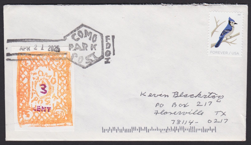 Como Park Post 3#162; stamp on cover