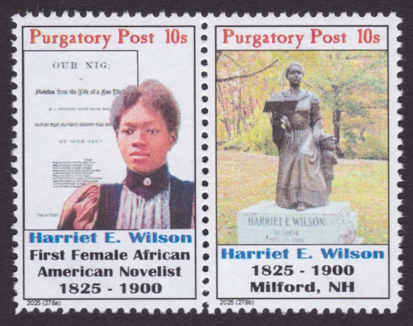 Pair of 10-sola Purgatory Post Harriet E. Wilson stamps