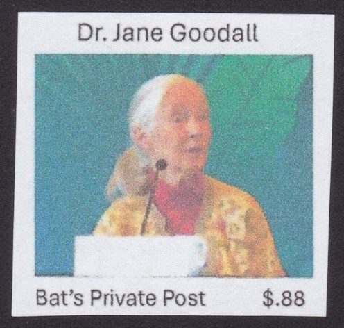 Bat’s Private Post 88¢ Dr. Jane Goodall stamp