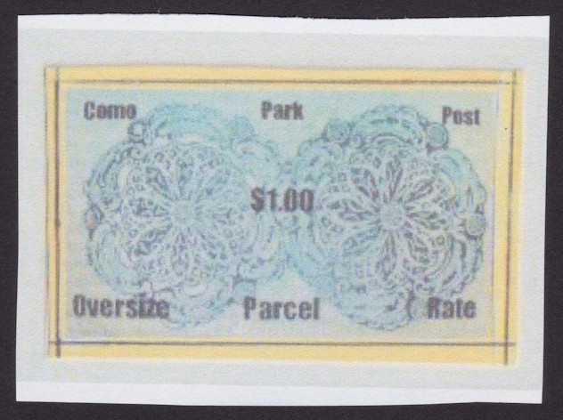 $1 Como Park Post Oversize Parcel Rate stamp