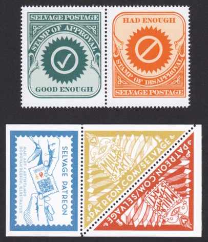 Good Enough, Had Enough, and Mail & Stamp Art cinderella stamps