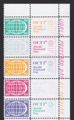 Donovan’s World Postcard Day stamps
