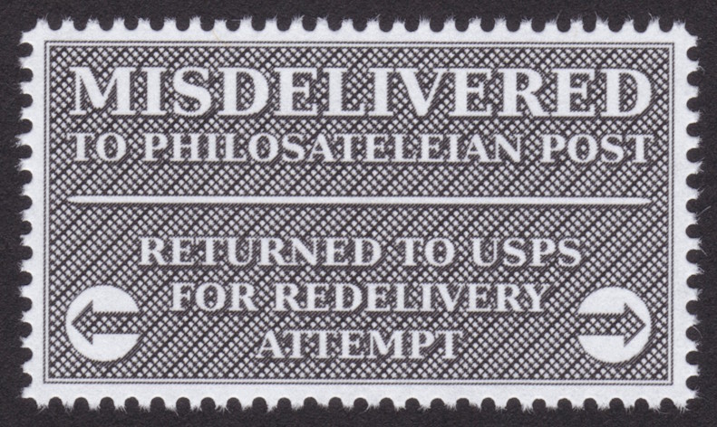 Philosateleian Post Misdelivered label